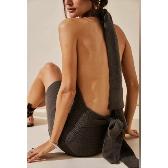 Free People Beach Orchid Turquoise Blue Convertible Sweater Dress - Picture 11 of 14